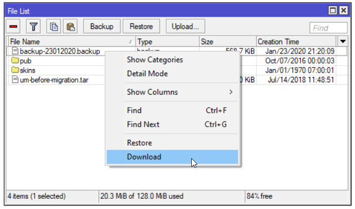 การ Backup และ Restore Config บนอุปกรณ์ Mikrotik 4 SNAG 0218