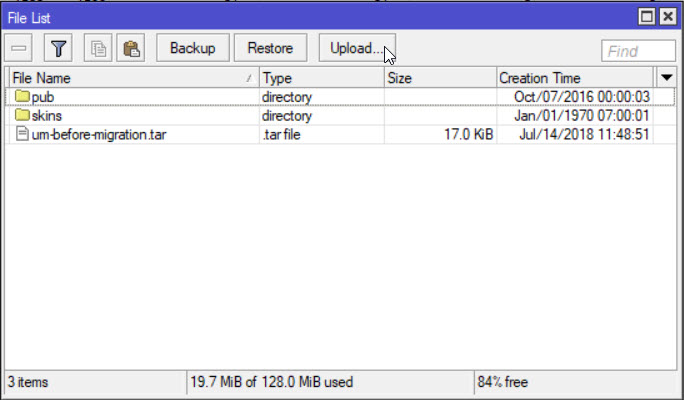การ Backup และ Restore Config บนอุปกรณ์ Mikrotik 6 SNAG 0225